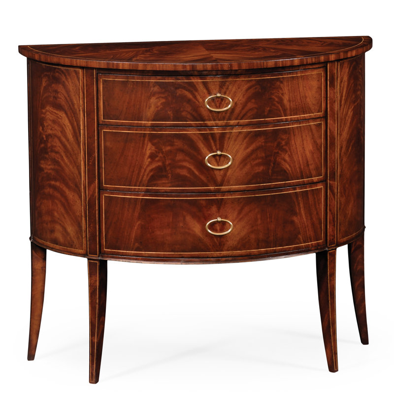 Jonathan Charles Fine Furniture Demilune 3 Drawer Half Circle Accent
